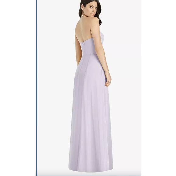 Dessy Collection Lavender Strapless Bridesmaid Moondance Dress Chiffon Overlay 6 - Picture 2 of 2